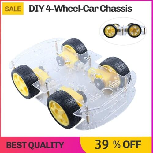 Double-Layer 4WD Smart Robot Car Chassis Kits With Speed Encoder and Battery Box Diy Electronic Kit for Arduino