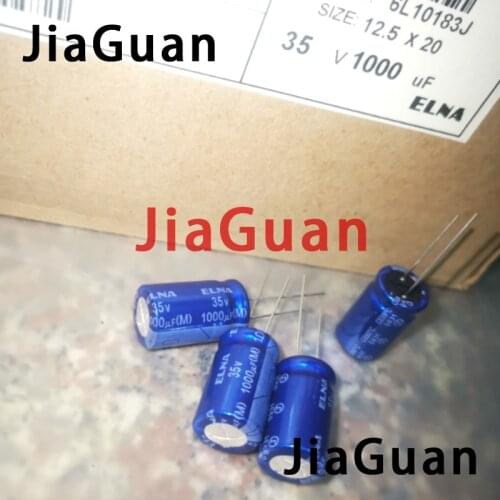 20pcs NEW ELNA RE3 35V1000UF 12.5X20MM audio electrolytic capacitor 1000uF/35V blue robe 1000UF 35V