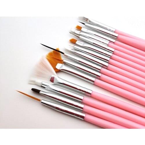 15pcs Nail Brushes for Manicure Nail Brush Set Art Painting Liner Drawing Carving Design Tool UV Gel Nails Accessories Brush Pen