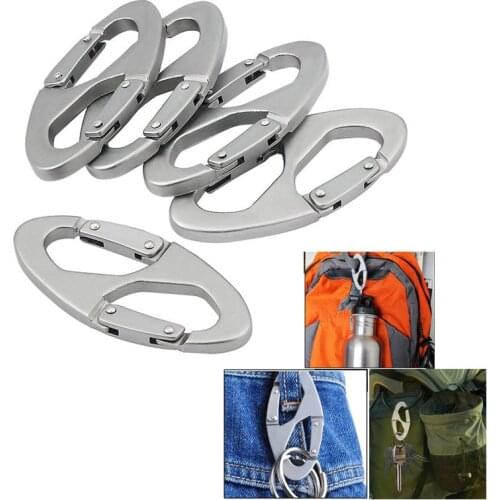 8-Shaped Locking Carabiner Clip Aluminum Alloy Key Ring for Hiking Camping Traveling Sport Outdoor Activities Safety Buckle