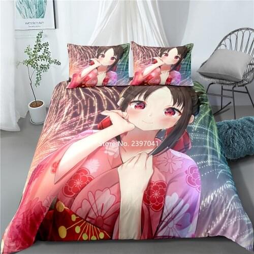 2-3 Pieces Japanese Anime Bedding Set High Quality Down Quilt Cover Pillowcase Teenagers and Children Home Textile Knitwear