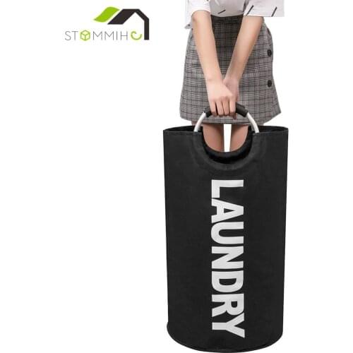 STOMMIHO 82L Large Laundry Basket Oxford Fabric Laundry Hamper Tall Foldable Laundry Bag Handles Waterproof Portable Washing Bin