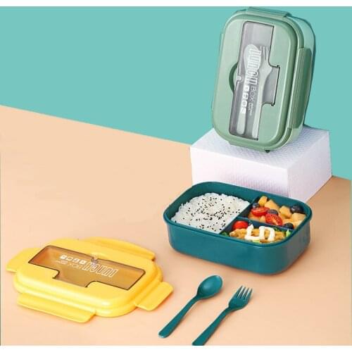 Lunch box Student Japanese style Leak-Proof food container storage Wheat Straw Material Breakfast bento box With Fork spoon