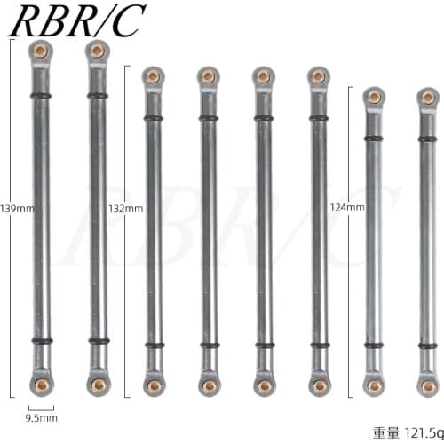 RBR/C X006T 8PCS/SET Metal Connecting Rod DIY Upgraded Accessory Use For SCX10 1:10 Off-Road Climbing Four-Wheel Drive RC Car
