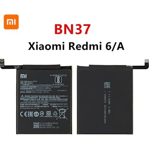 Xiao mi 100% Orginal BN37 3000mAh Battery For Xiaomi Redmi 6 Redmi6 Redmi 6A BN37 High Quality Phone Replacement Batteries