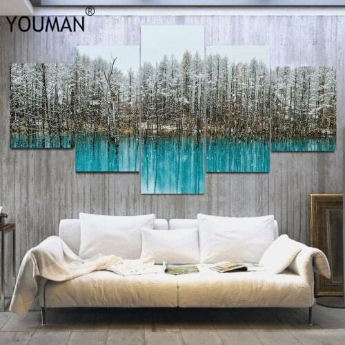 Green plant poster landscape 3D living room bedroom living room decoration living room wall decal canvas oil painting frameless