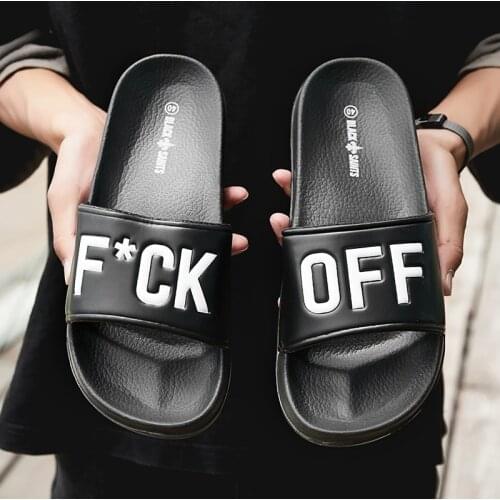 Plus Size Men Letter Printed Slippers Casual Bathroom Bathing Sandals Indoor Outdoor Shoes Soft Sole Flip Flop Zapatos De Hombre