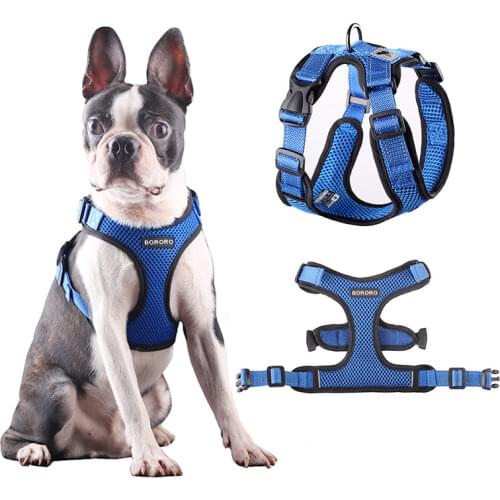 Adjustable Pet Training Product Chihuahua Pug No Pull Mesh Dog Harness Breathable Puppy Vest Reflective Harnesses For Small Dogs