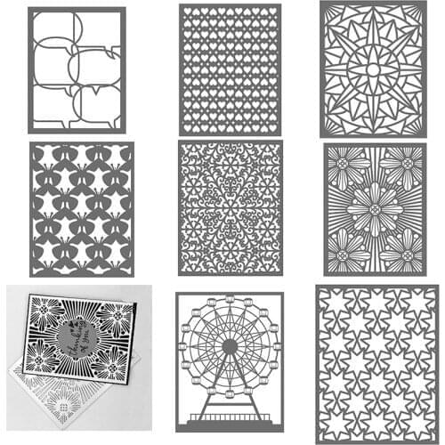 Cutting Dies Conversation Hearts Stained Glass Ferries Wheel Starburst For DIY Scrapbooking Embossing Paper Cards Dies 2021 New