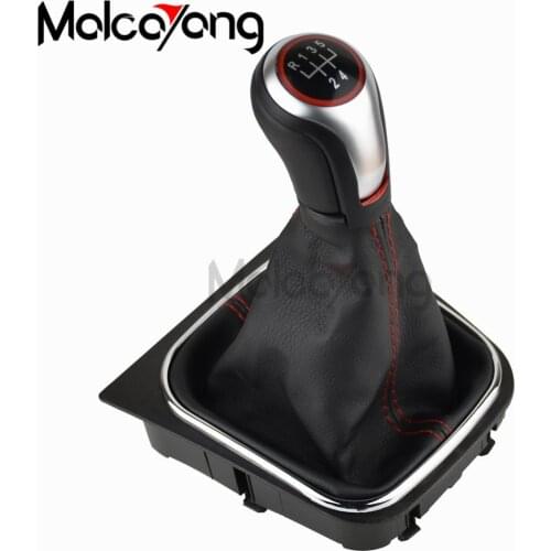 Car Gear Shift Knob Lever Pen 5 6 Speed handle ball boot cover Gaitor For V-W Volkswagen Golf 5/6 MK5/6 Scirocco(2009) Octavia