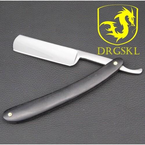 Hand polished wooden handle barber tonsure knife shaving razor, classical hair cutting knifes carbon steel blade Mens razors