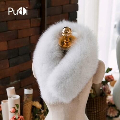 SCM065 Womens Real Fox Fur Scarf Scarves Genuine Whole Piece Fox Fur Band New Winter Warm Wraps