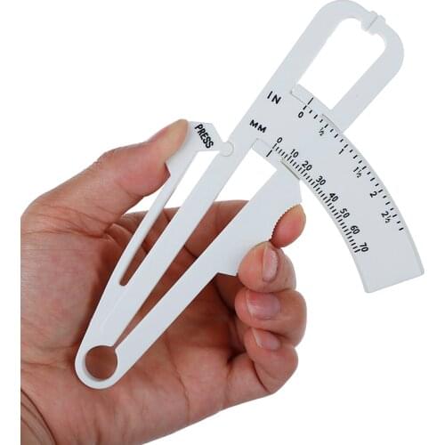 2Pcs/Set White Body Fat Caliper Measure Tape Tester Fitness For Lose Weight Portable Body Building Fitness Equipmnet