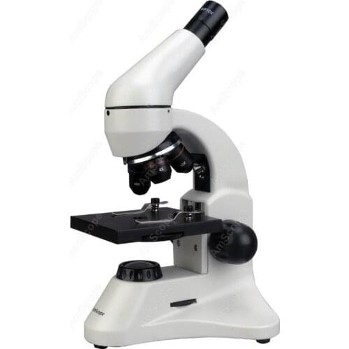 Student Compound Microscope--AmScope Supplies 40X-800X Dual Light Student Compound Microscope with Batteries and Slide Set