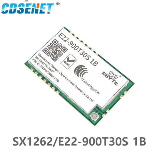 SX1262 LoRa Module 868MHz 915MHz 30dBm SMD Wireless Transceiver E22-900T30S 1B IPEX Stamp Hole 1W Long Distance TCXO Transmitter