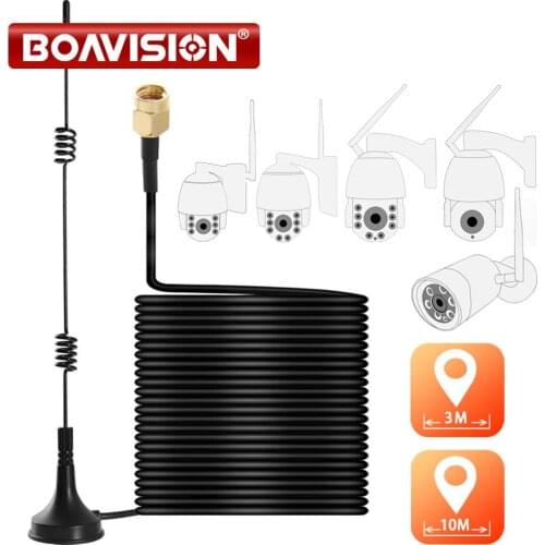2.4G Wifi Extension Antenna Sucker 3m /10m Extender Cable 5dbi Hing Gain Sucker For BOAVISION Wireless PTZ Bullet IP Camera
