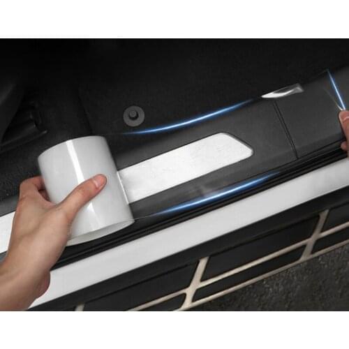 3M Universal 5D Car Door Sill Transparent Carbon Fiber Stickers Anti Scratch for VW Golf Jetta for Toyota Camry Corolla RAV4