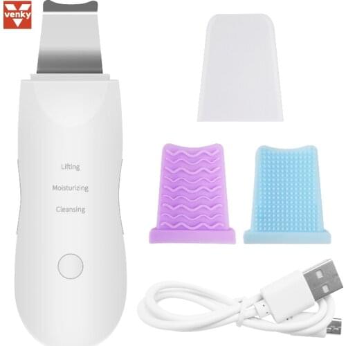 VENKY Ultrasonic Cleaner Skin Scrubber Blackhead Remover Peeling Facial Vibration Machine Lifting Face Pore Cleaner Massager