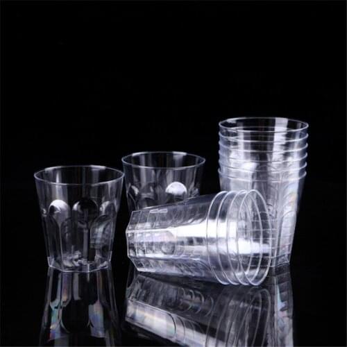 Octagonal Disposable Plastic Cup 180ml Hard PS Cup Kitchen Supplies Party Supplies 180PCS