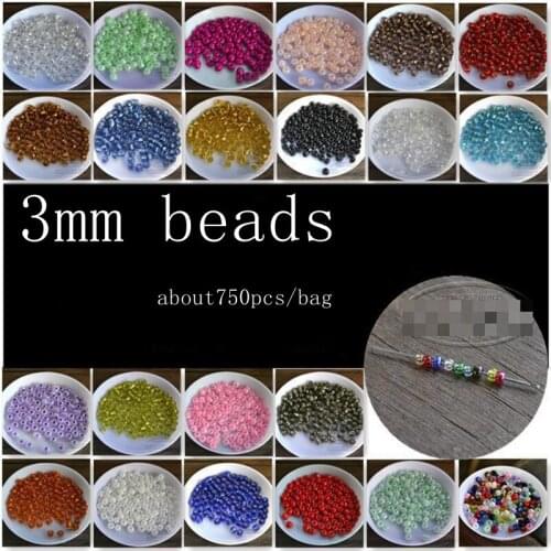 Pearl Glass Beads 3mm Sew On Garment Seed Bead Loose Beads For Crafts Paillettes Sewing Decoration Cross-stitch Diy Accessories