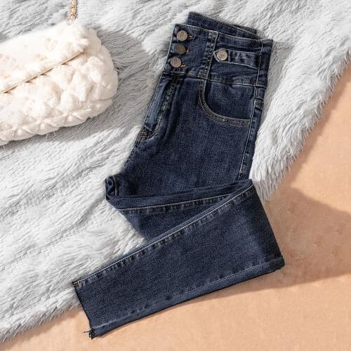 Woman Jeans Pants High Waist Autumn Winter Plus Size Skinny Tappered Pants Pantalones Vaqueros Mujer