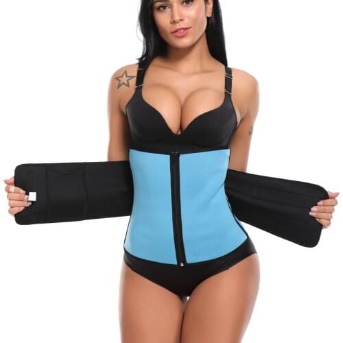 Plus Size Women Shaper Zipper Neoprene Sauna Waist Trainer Corset Slimming Belt Sweat Weight Loss Waist Cincher