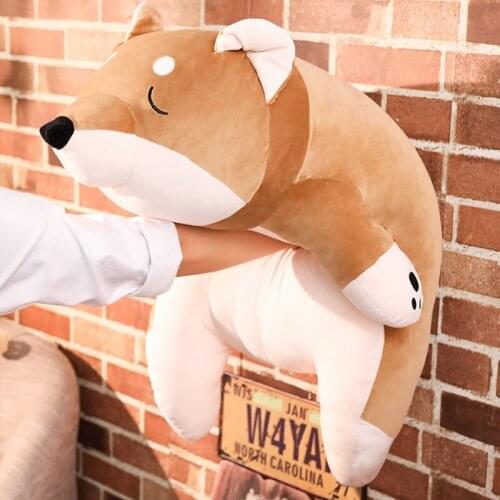 1pc Cartoon Lying Plush Stuffed Dog Big Toys Shiba Inu Dog Doll Lovely Animal Children Birthday Gift Corgi Plush Pillow 40-100cm