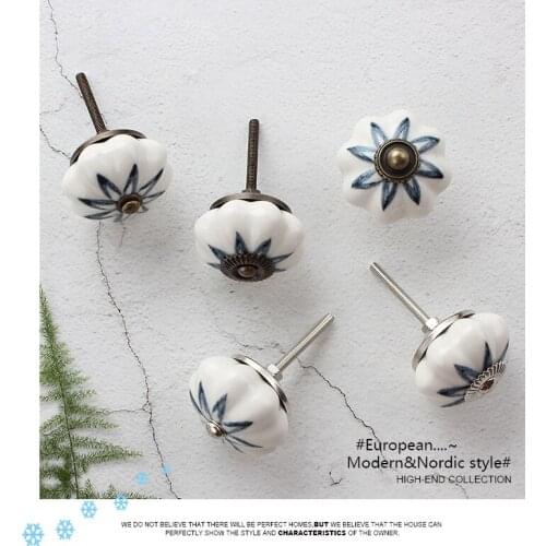 2pcs Free Shipping Modern simple Ceramic single hole Handle High grade Dresser Cabinet Bronze Pull European Wardrobe Drawer Knob