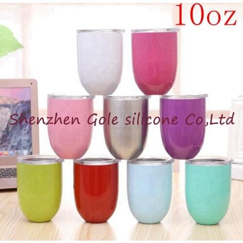 25pcs 300ml Egg shaped Stainless Steel Insulated Cup 10oz Double Wall Insulated Wine Mugs With Lid Vacuum Flask Thermos Mugs