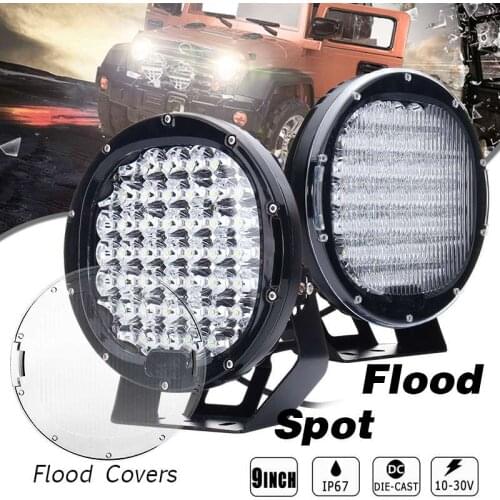 3825W 1/2PCS 9 Inch LED Black Car SpotLight +Flood Lens Headlamp Driving Lamp Headlight With Backet For SUV Truck Offroad 4WD