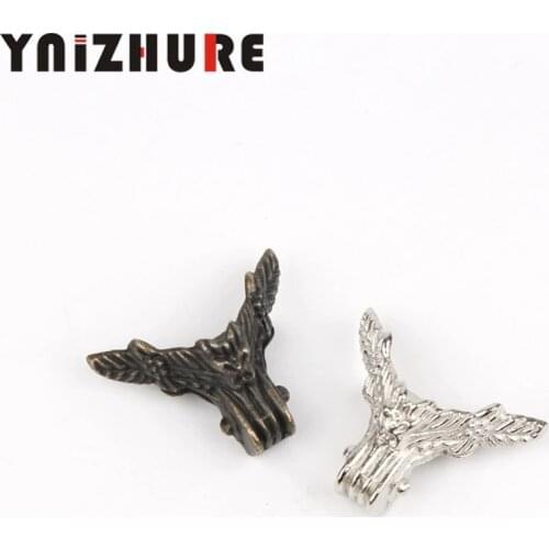 50pcs 31*19mm Bronze/Silver Zinc Alloy Antique Brass Jewelry Gift Box Wood Case Decorative Feet Leg Corner Protector