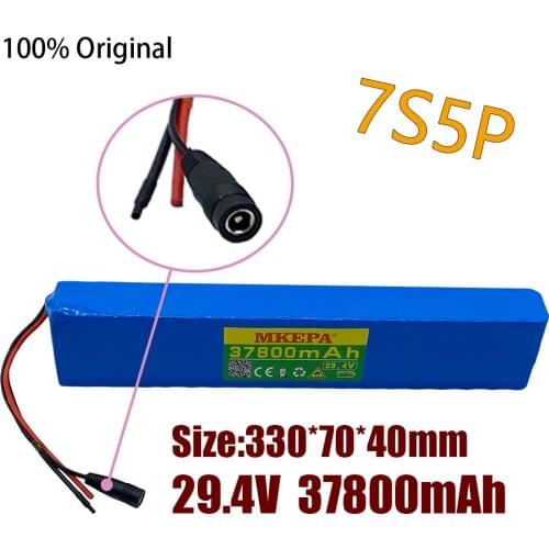 7S5P 29.4v 37800Ah electric bicycle motor ebike scooter 24v li ion battery pack 18650 lithium rechargeable batteries 15A