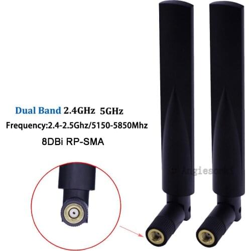8dBi Dual Band RP-SMA Jack Male 2.4GHz 5GHz 5.8GHz Dual Band Wireless WiFi Router Antenna