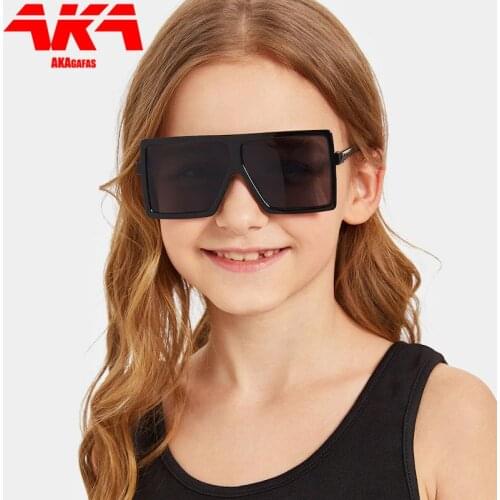 AKAgafas Square Sunglasses Kids Girls Boys 2021 Oversize Sunglasses Kids Glasses Colorful Childrens Glasses Mirror Parent-child