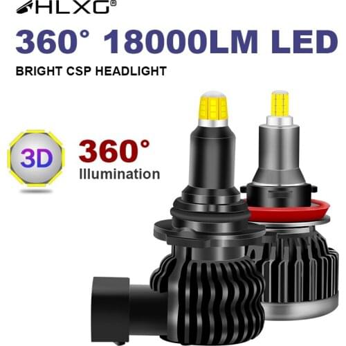 HLXG h7 led car headlight 6000K 60W 12V bulb Light H1 9005 9006 360 HB3 HB4 H8 H9 lamp 20000LM luces CSP h1 led canbus lampada