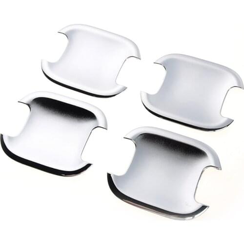 Car Outer Door Handle Bowl Cover Trim For Ford F150 F-150 2021 Decorative Frame Sticker Accessories, 4PCS Silver