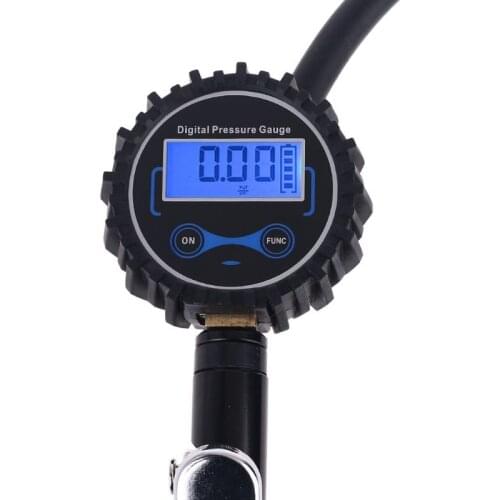 Digital Tire Inflator Pressure Gauge with Dual Head Air Chuck for Air Compressor 63HA