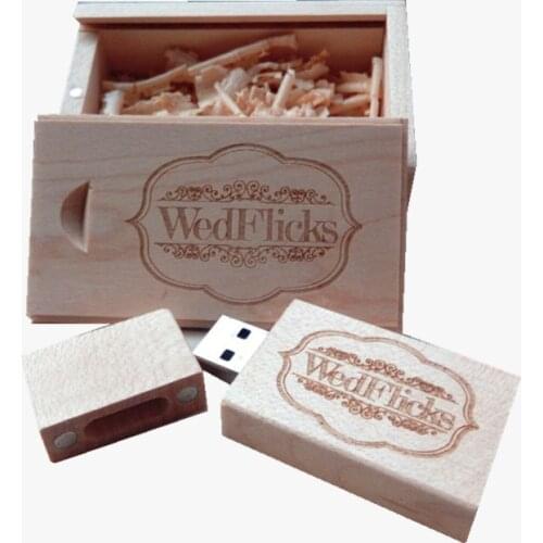 Custom Wooden Wood DIY logo usb 2.0 4GB-64GB Version memory flash stick pen drive for wedding photography (30pcs free logo)