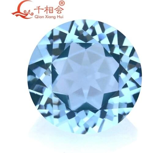 Machine cut round shape natural cut beautiful Natural blue topaz gemstone