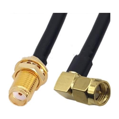 RG58 Cable SMA Female to SMA male Right Angle Coaxial Connector WiFi Antenna Extension Pigtail jumper cable