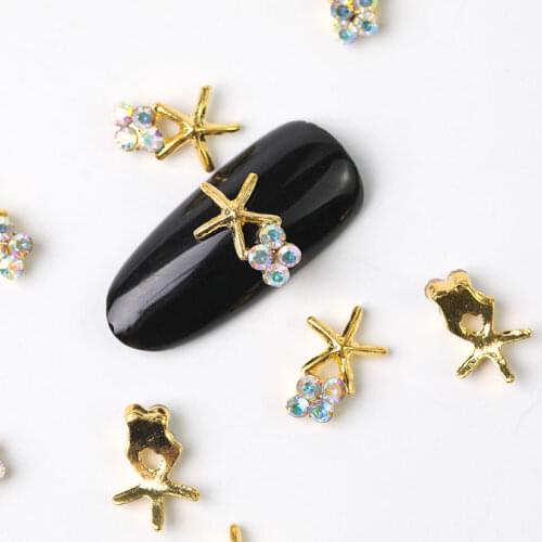 10 pieces crystal bright pearl nail rhinestone alloy Nail Art decorations glitter DIY 3D CJE nail jewelry pendant