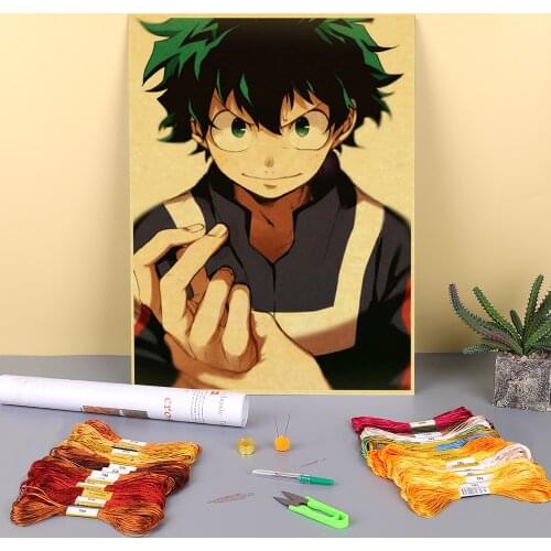 My Hero Academia Pre-Printed 11CT Cross Stitch Kit DIY Embroidery DMC Threads Needlework Craft Painting Knitting For Magic