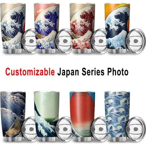 600ML Stainless Steel Thermal Cup Abstract Art Printing Double Wall Vacuum Leakproof Car Cup Bottle Reusable Outdoor Water Cup