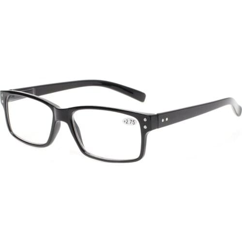 Reading Glasses Spring Hinge Readers for Men and Women Lightweight Rectangular Eyeglasses