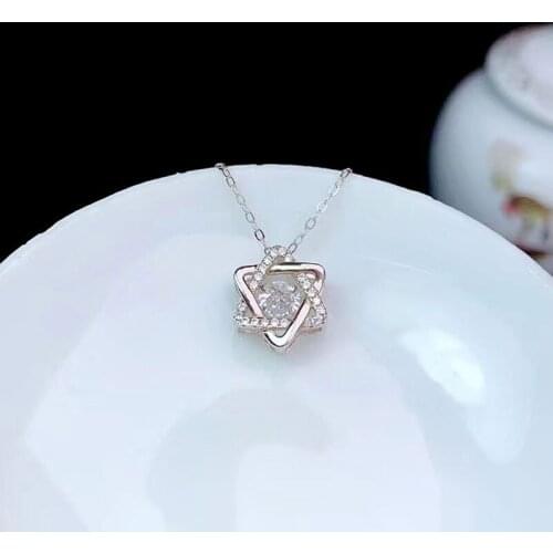 Jewelry Pendant 925 Sterling Silver 0.5Ct D Color Necklace Moissanite Necklace Pendant With Certificate Gemstone Fine Jewelry