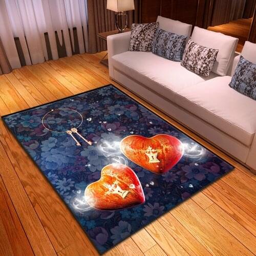 Valentines Day Wedding Decor Large Carpet Love Pattern 3D Printing Carpets For Living Antiskid Mats Room Home Area Rugs Bedroom