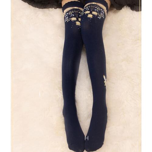 Festival Lantern ~ Sweet Lolita Knitted Stockings Thigh High Socks