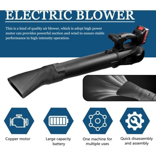 High-Power Electric Blower Strong Wind Leaves Blower Dust Removal Fan Handheld Li-ion Battery Rechargeable Snow Cleaner Tool