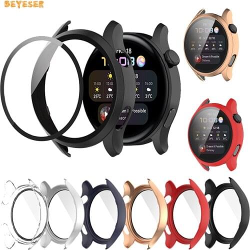 Protective Case For Huawei Watch 3 pro Tempered Glass Cover PC Shell Screen Protector Smart Watch Accessories For Huawei Watch 3