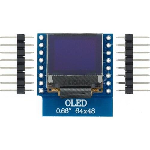 10pcs 0.66" inch 64X48 IIC I2C OLED LED LCD Dispaly Shield for Arduino Compatible WeMos D1 mini